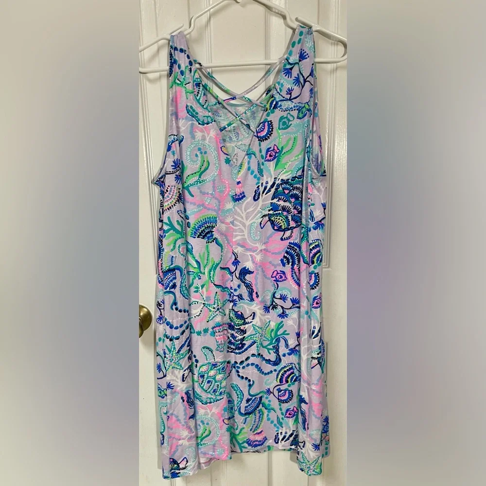 Lilly Pulitzer Dress Size XL Xlarge Mini Swing Resortwear Preppy Beach Tropical - Picture 3 of 9